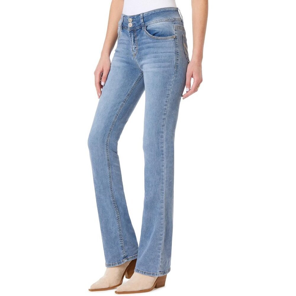 Bootcut Jeans Women Mid Rise Curvy Insta Stretch Denim Sizes 0-24